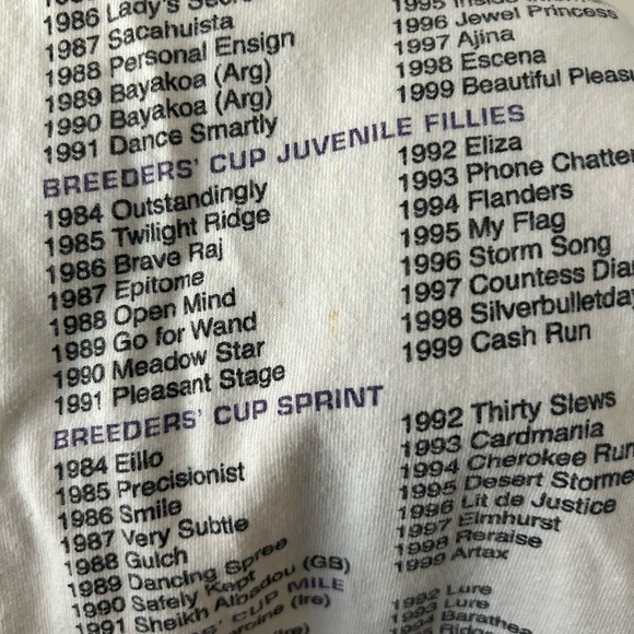 Vintage 2000 Churchill Downs Breeders Cup Champions Horse Racing White Tee Sz XL - Picture 6 of 8